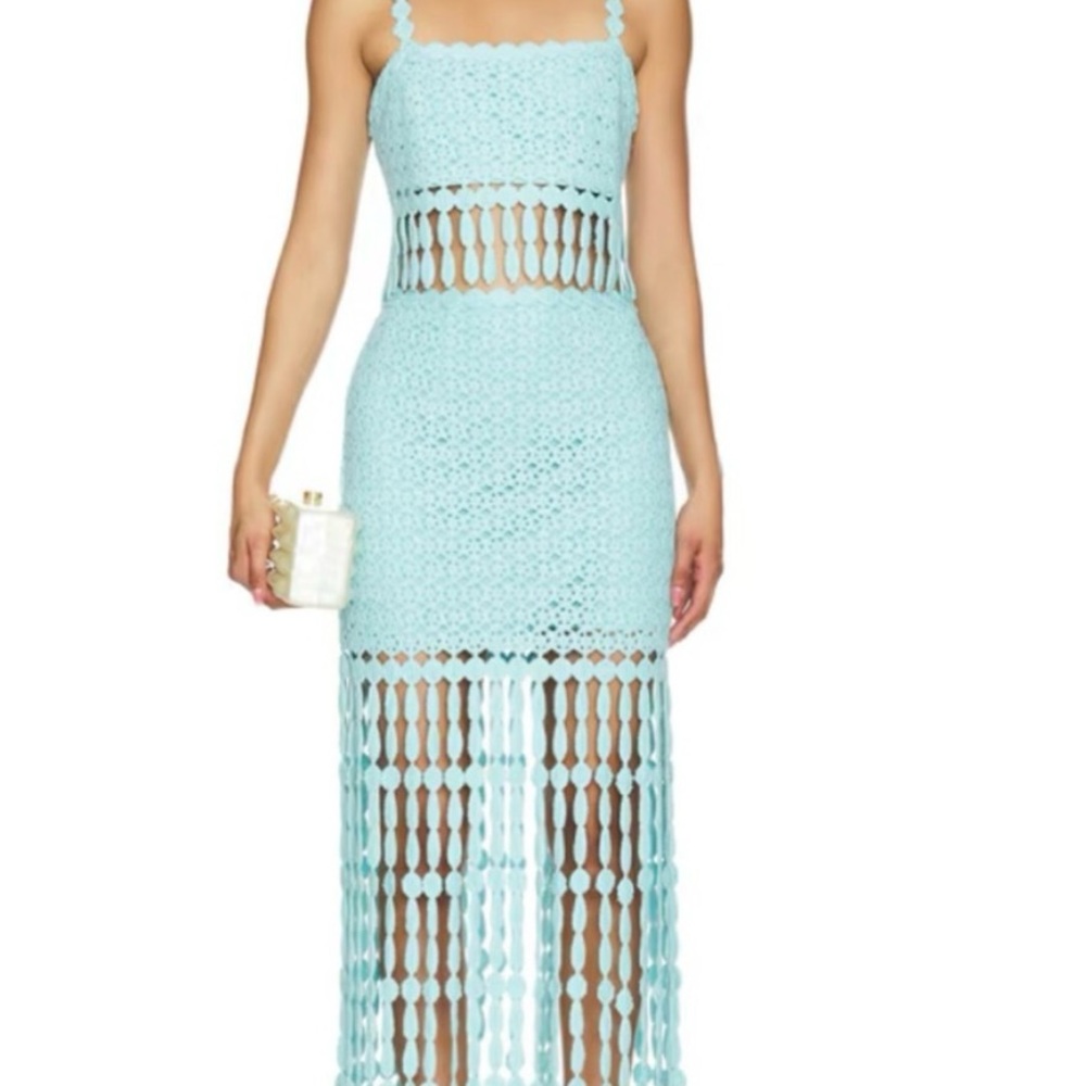 Chic Light Blue Crochet Skirt Set

BRAND NEW NEVER WORN